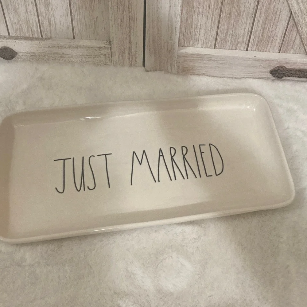 Rae Dunn Just Married Ceramic Tray